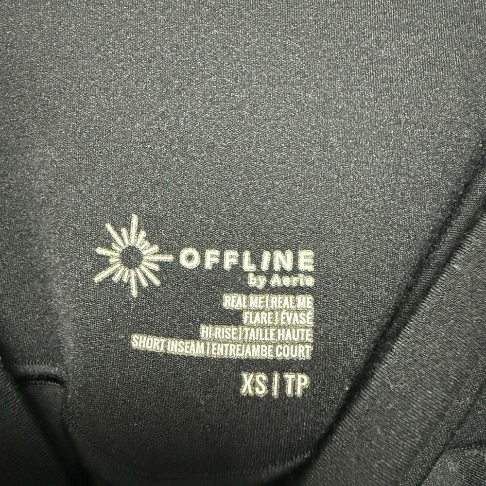 OFFLINE By Aerie Real Me High Waisted Crossover Flare Legging Black XS - Picture 12 of 16